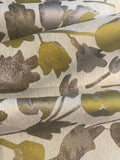 Olive/Grey Flower Jacquard Furnishing