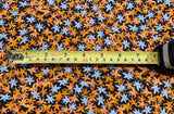 Orange & Pale Blue Star Flowers on Linen Blend