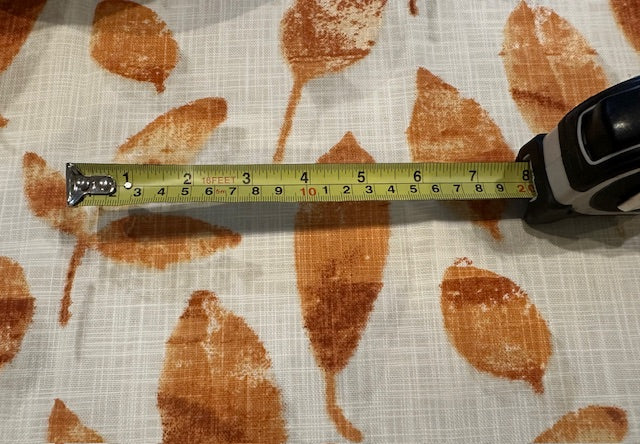 Burnt Orange Faded Leaves on Cream Linen Look Furnishing