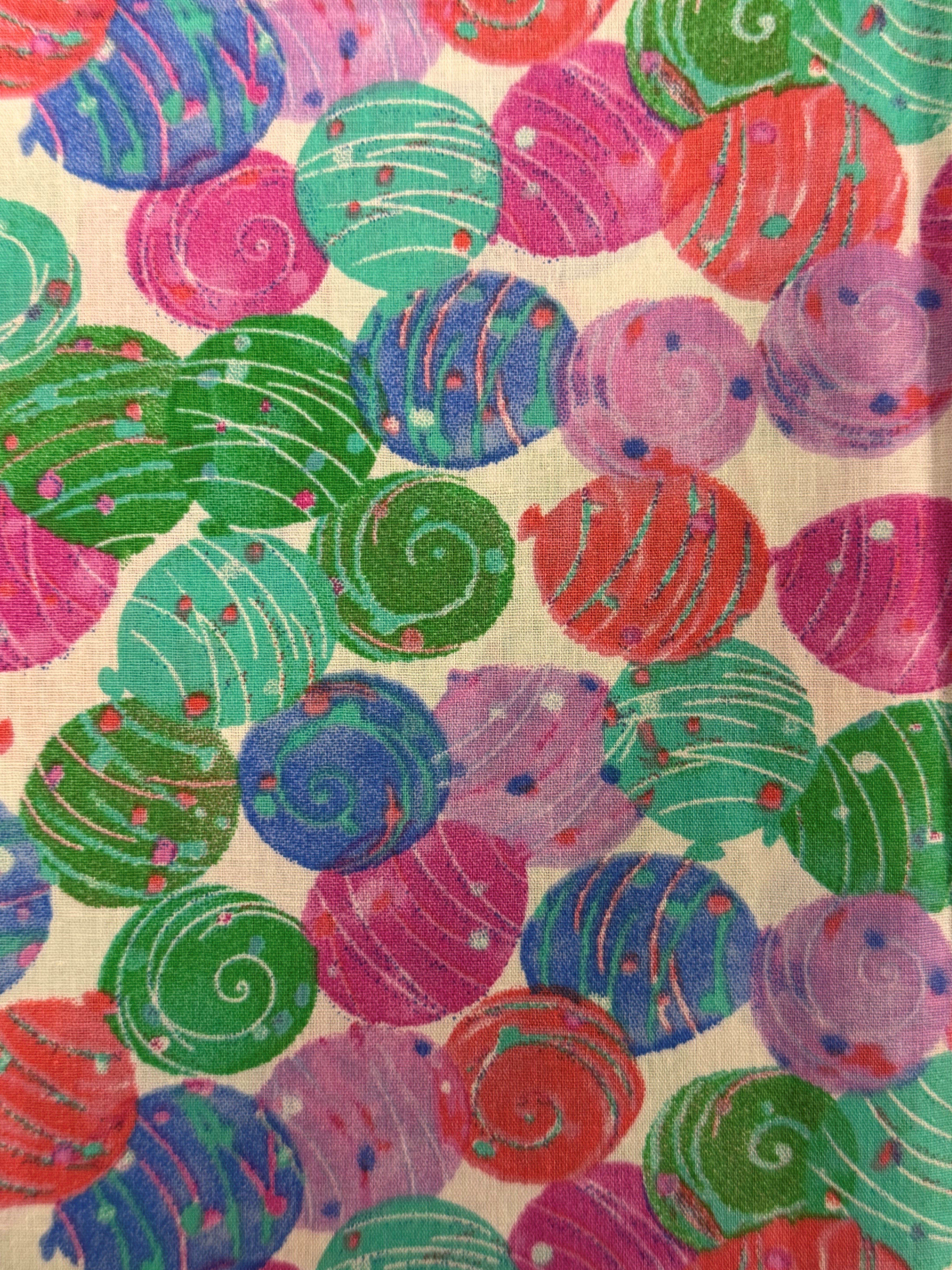 100% Cotton Fabric with Colourful Balloon Pattern – Lightweight & Elegant