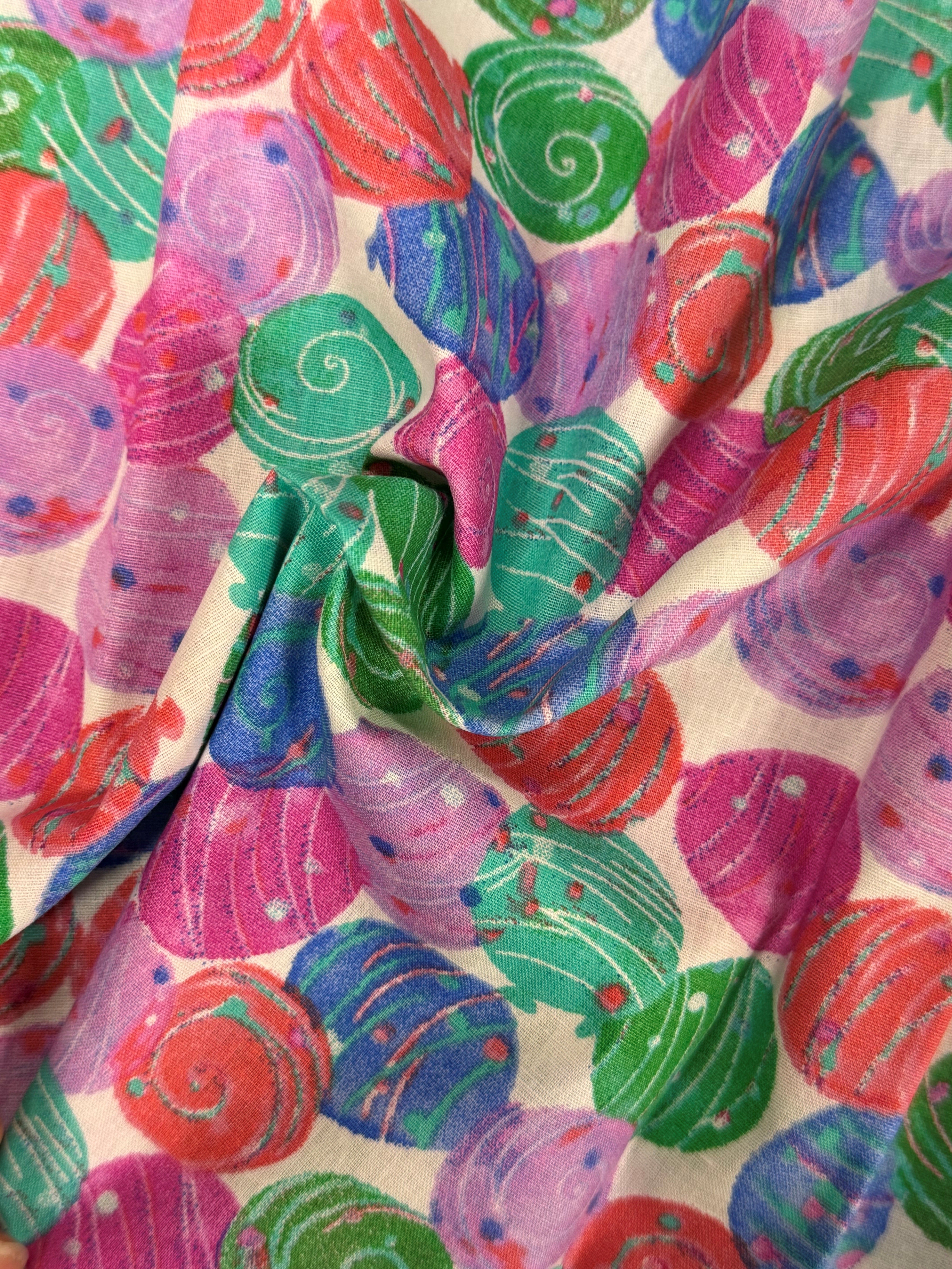 100% Cotton Fabric with Colourful Balloon Pattern – Lightweight & Elegant