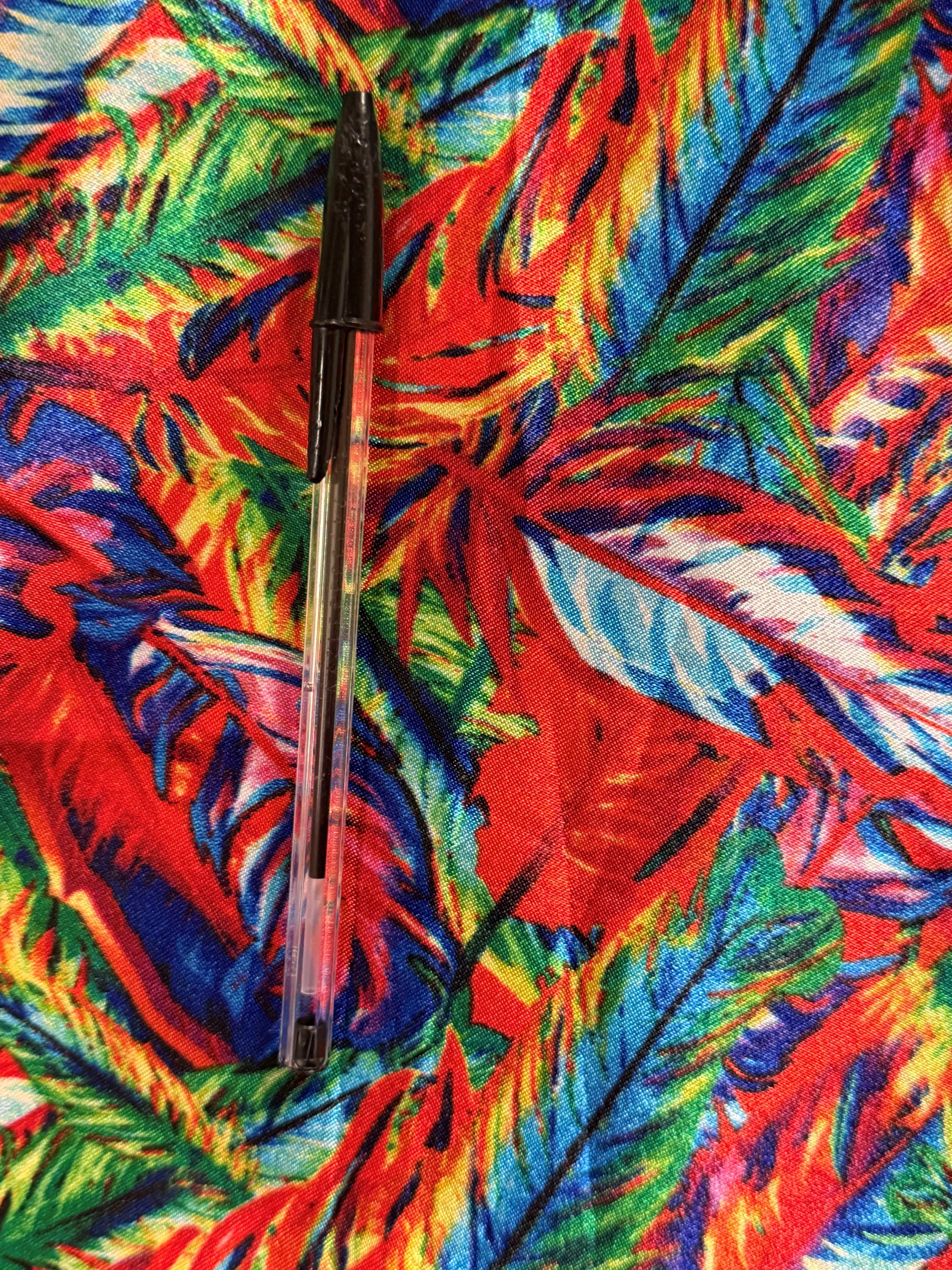 Bright Multi-Coloured Glossy Satin – 100% Polyester, Lightweight & Drapey