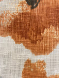 Burnt Orange Large Poppy Abstract on Cotton