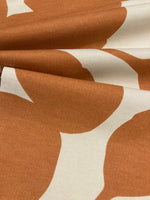 Orange on Ivory Large Leaf Print on Cotton " Scion - Ocotillo"