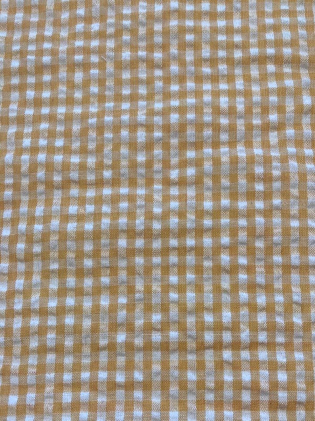 Orange Seersucker 4mm Gingham Check