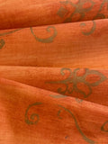Tones of Orange with Gold Print on Cotton