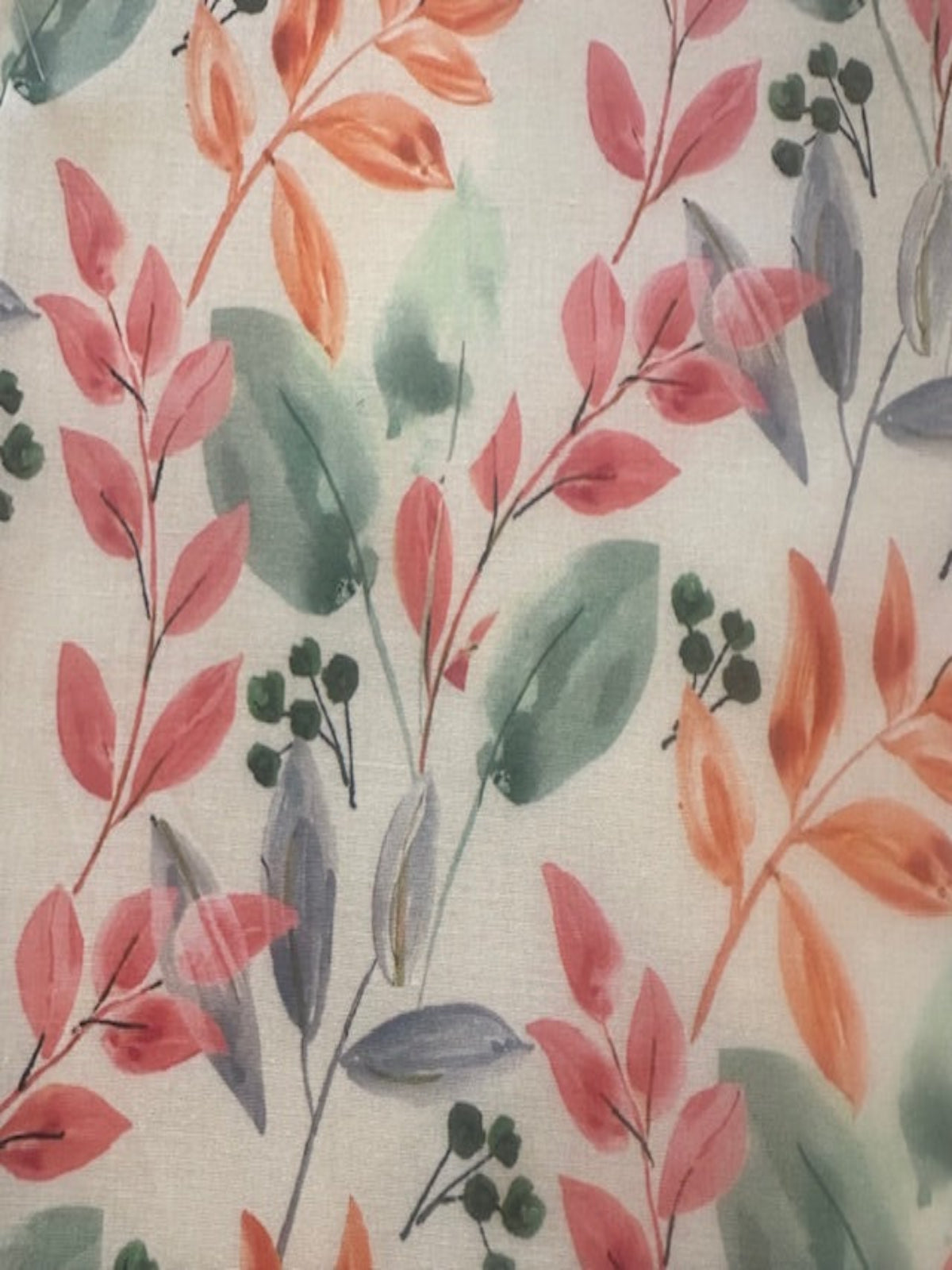 Orange & Coral Leaf Print Cotton Lawn – 100% Cotton, 145 cm Wide