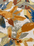 Orange/Indigo Abstract Flowers on Soft Touch Peach Skin