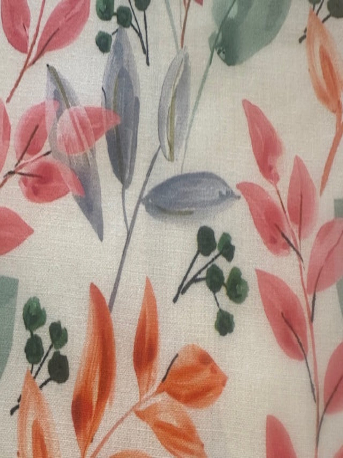 Orange & Coral Leaf Print Cotton Lawn – 100% Cotton, 145 cm Wide