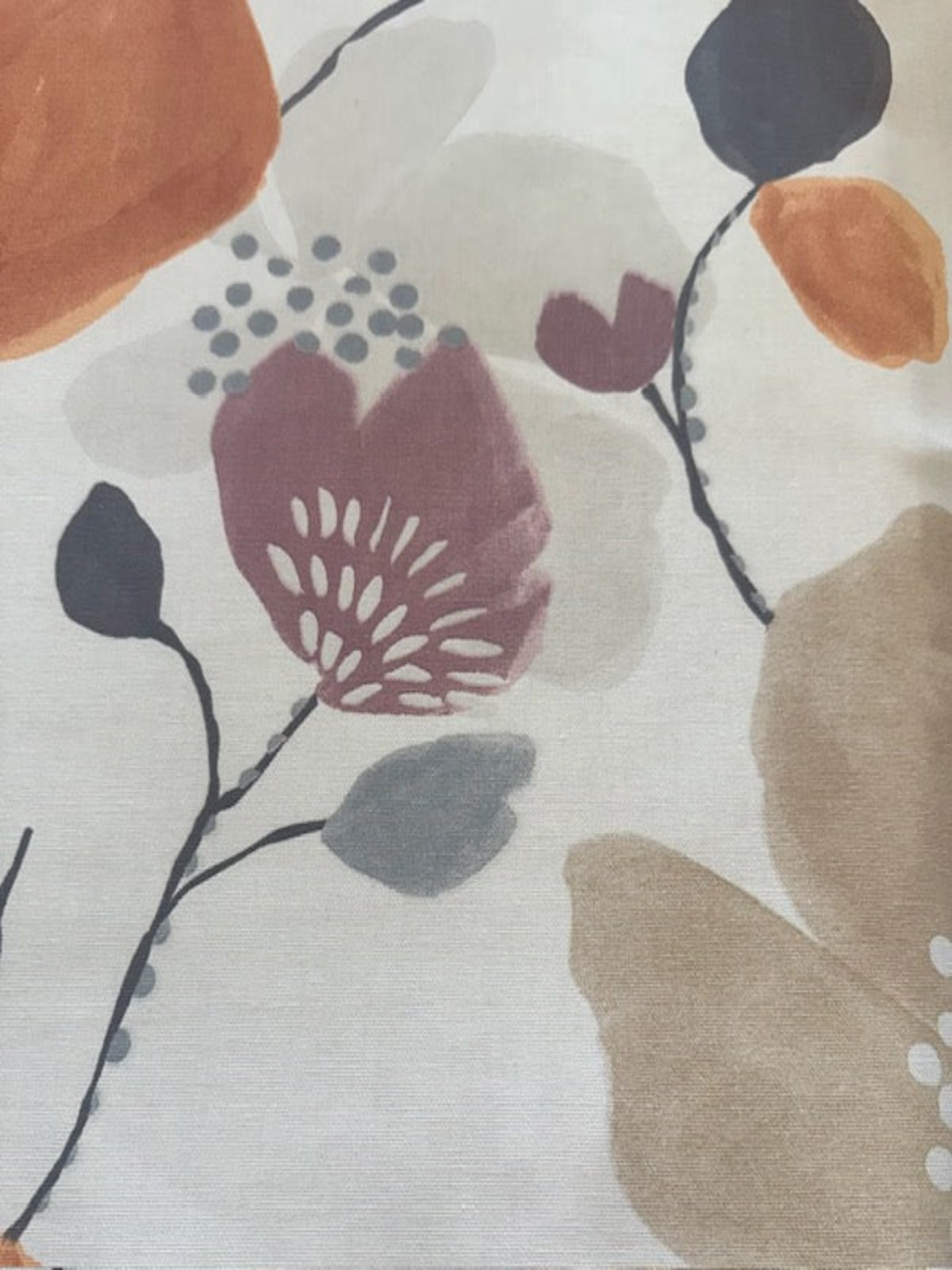 Orange Multi Large Floral Cotton Furnishing