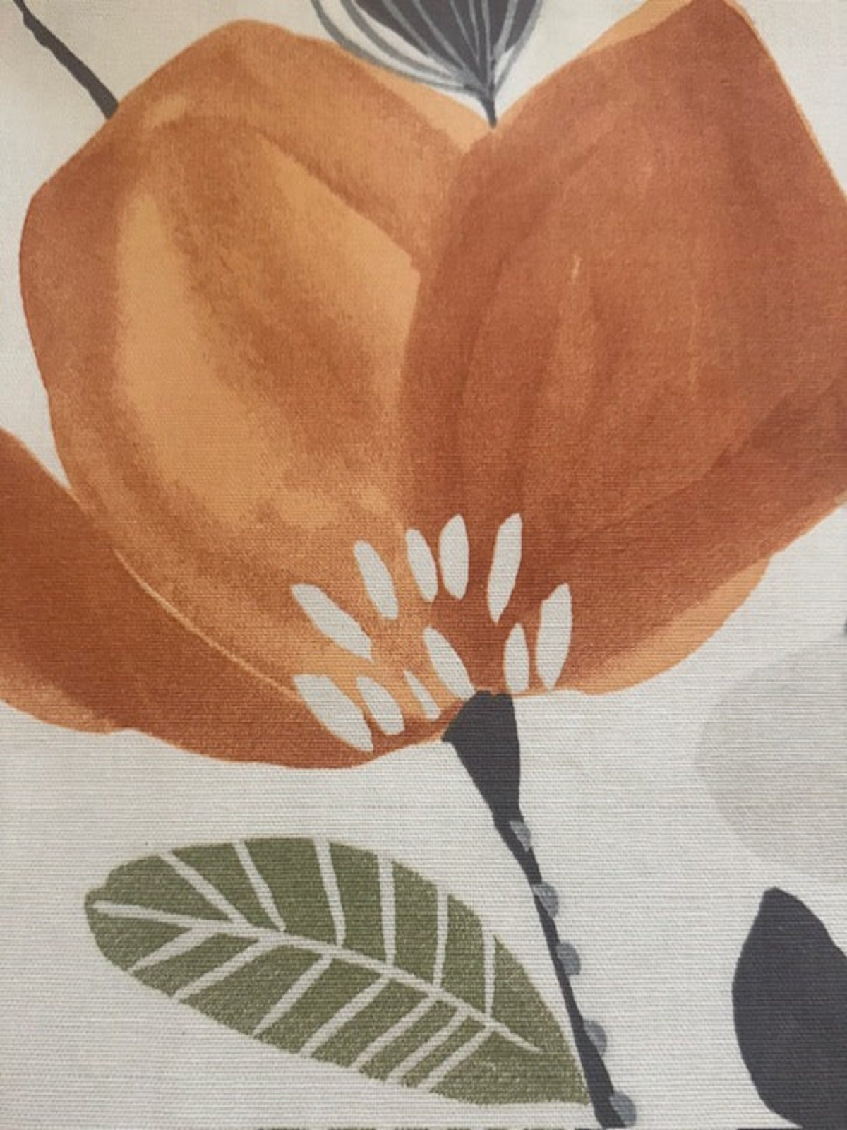 Orange Multi Large Floral Cotton Furnishing