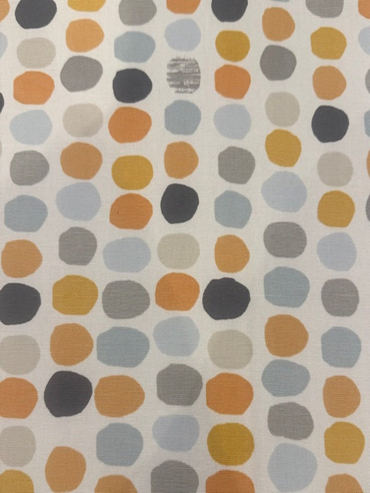 Orange, Ochre, Blue, Grey Oval Furnishing