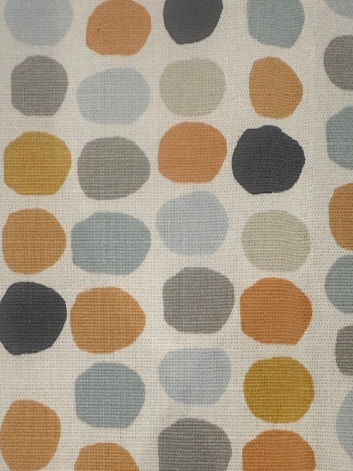 Orange, Ochre, Blue, Grey Oval Furnishing