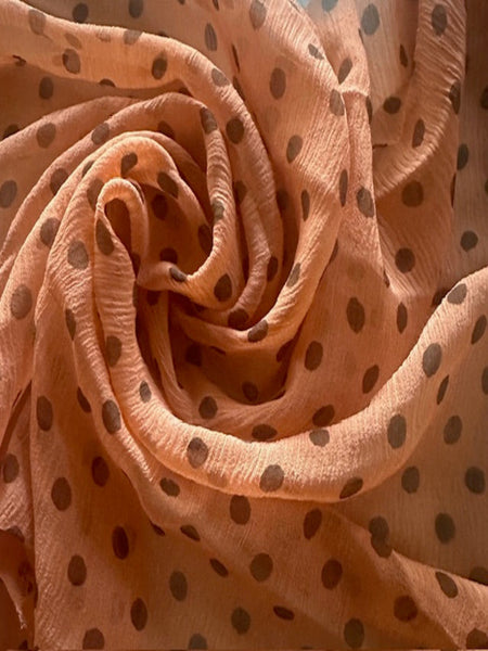 Chestnut Spot on Orange Yoryu Silk Chiffon