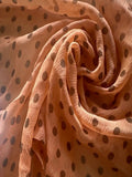 Chestnut Spot on Orange Yoryu Silk Chiffon