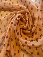 Chestnut Spot on Orange Yoryu Silk Chiffon