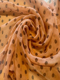 Chestnut Spot on Orange Yoryu Silk Chiffon