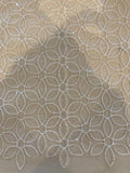 Ivory Overlapping Embroidered Circles on Mesh with Sequin Detail