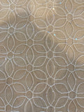 Ivory Overlapping Embroidered Circles on Mesh with Sequin Detail