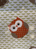 Orange/Red Owls on PVC Coated Cotton