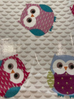 Multi Coloured Owls on PVC Coated Cotton