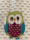 Multi Coloured Owls on PVC Coated Cotton