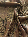 Pastel Pink Paisley with Gold Highlights on Short Pile Velvet
