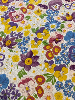 Multi Flowers on White Cotton Lawn