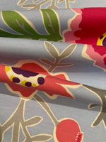 Red/blue Abstract Poppies on Sky Blue Cotton " Sanderson - Wind Poppies"