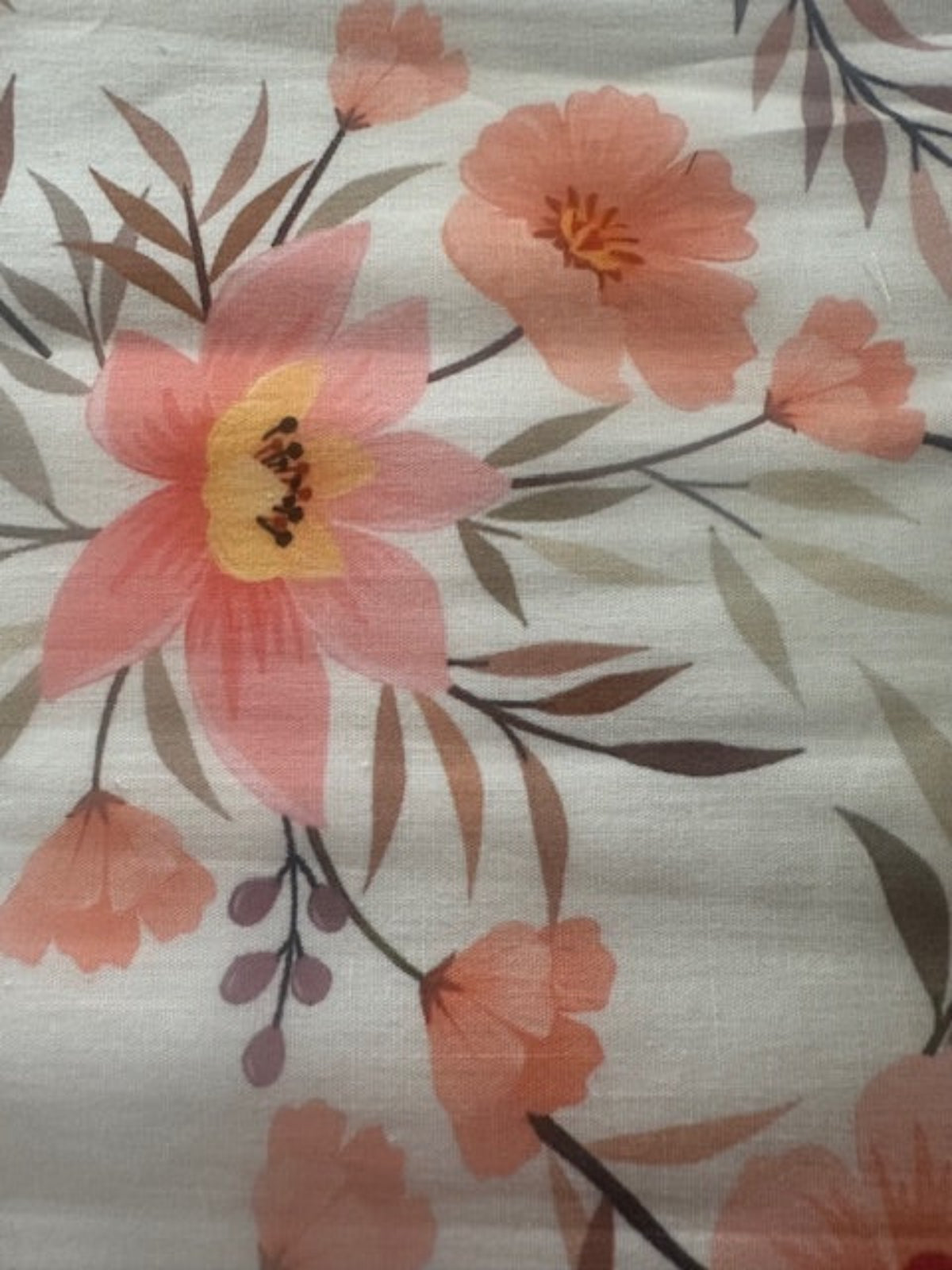 Apricot Trailing Floral on Cotton Lawn
