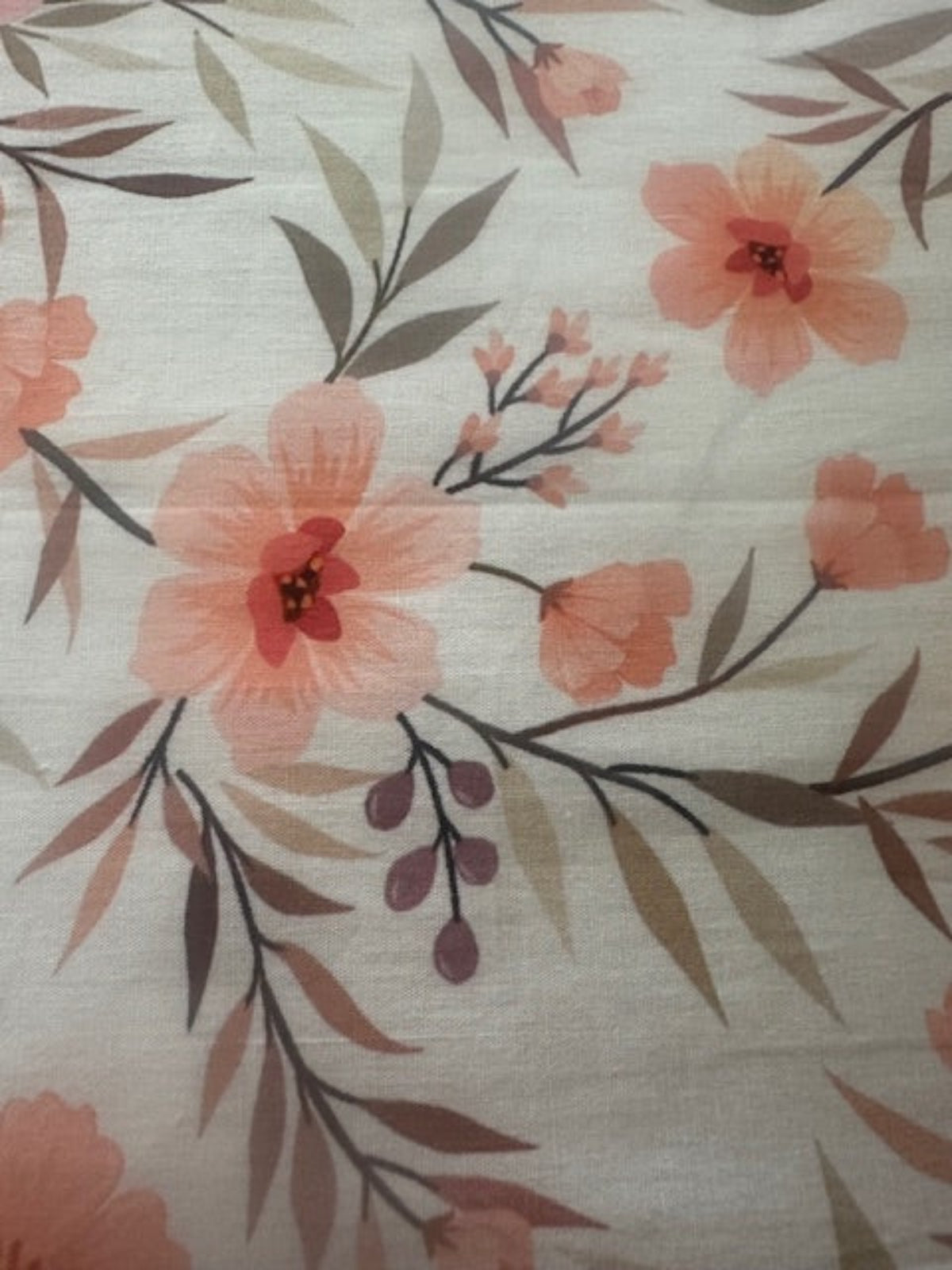 Apricot Trailing Floral on Cotton Lawn