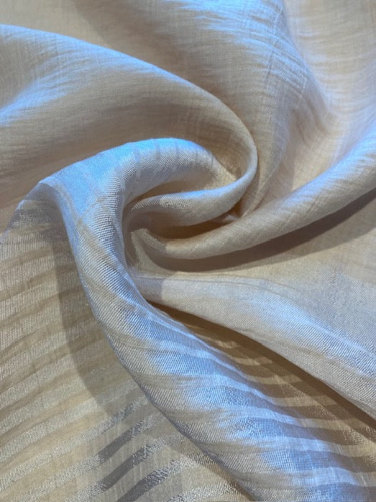 Nude Blush Crushed with Graduated Satin Stripes Running Across the Fabric in 100cm Panels