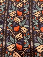 Pears on Blue Panel Cotton Lawn Print