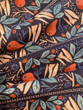 Pears on Blue Panel Cotton Lawn Print