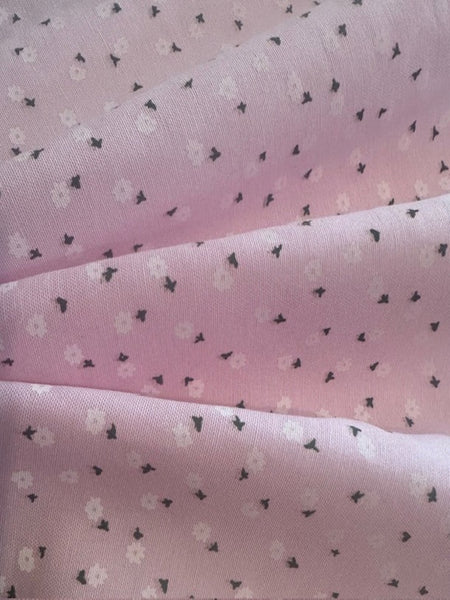 Ditsy Flower on Pink Poly/Cotton