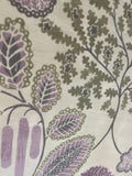 Lilac Flower & Tree Print on Cotton/Linen Mix