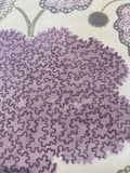 Lilac Flower & Tree Print on Cotton/Linen Mix