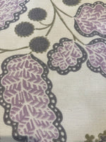 Lilac Flower & Tree Print on Cotton/Linen Mix