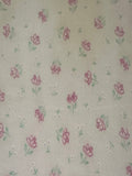 Pink/Mint Floral on White Poly/Cotton