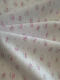 Pink/Mint Floral on White Poly/Cotton