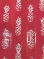 Pineapple on Bright Pink PVC Coated Cotton
