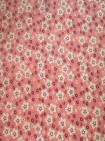 White on Pink Small Floral on Cotton Poplin