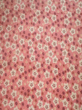 White on Pink Small Floral on Cotton Poplin