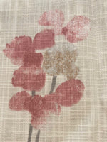 Faded Red Berry Bunches on Slubbed Cotton Furnishing