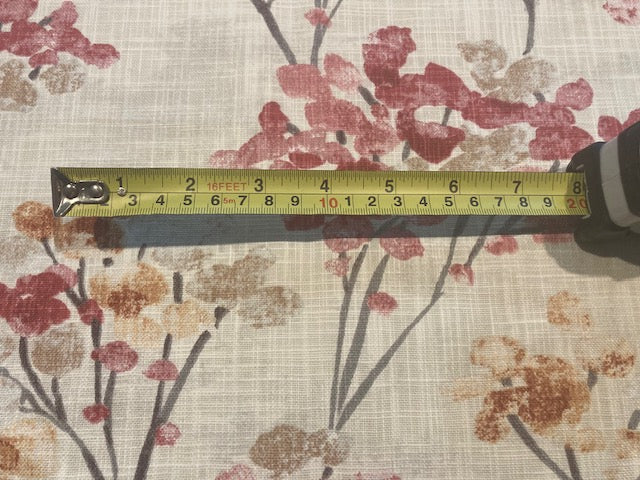 Red Berry Bunches on Slubbed Cotton Furnishing