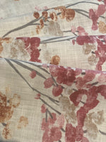 Faded Red Berry Bunches on Slubbed Cotton Furnishing