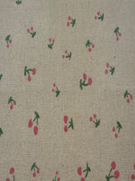 Cherry on Natural Linen Feel