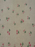 Cherry on Natural Linen Feel