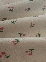 Cherry on Natural Linen Feel