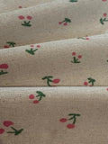 Cherry on Natural Linen Feel